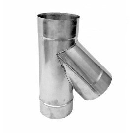 Трійник 45° димохідний з нержавійки одностінний Ø 100 мм товщина стінки 0,5 мм сталь AISI304