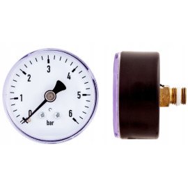 Манометр гліцериновий горизонтальний (аксіальний) Ø63 6 bar