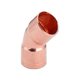 Коліно мідне під пайку ВВ дві муфти 15 45° UniDim