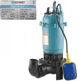 Насос дренажно-фекальний чавунний VODOMET WQCD15-12-2 Н=12м, Q=15м.куб, P=2000 Вт, 2", ніж