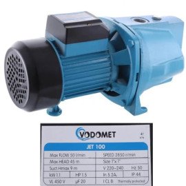 Насос поверхностный центробежный VODOMET JET100 Н=45м, Q=3м.куб, P=1100 Вт