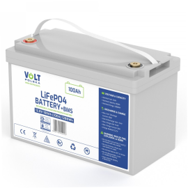 Аккумулятор литий-железо-фосфатный VOLT POLSKA LiFePO4 12,8V 100Ah (100A) + BMS необслуживаемый