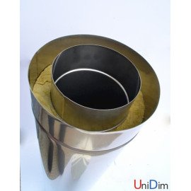 Труба димохідна сендвіч утеплена з нержавійки Ø 100/160 товщина стінки 0.6 мм сталь AISI(316/304) довжина 1000 мм