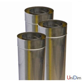 Труба димохідна сендвіч з нержавійки утеплена Ø 140/200 мм товщина стінки 0,8мм сталь AISI309/304 довжина 1000 мм