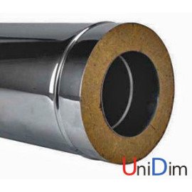Труба димохідна сендвіч з нержавійки утеплена Ø 150/220 мм товщина стінки 0,8мм сталь AISI309/304 довжина 500 мм