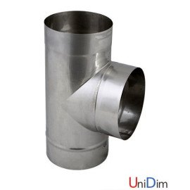 Тройник 90°дымоходный одностенный из нержавейки Ø 100 мм толщина стенки 0,5 мм сталь AISI304