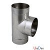 Тройник дымоходный 90° из нержавейки одностенный Ø 130 мм толщина стали 0.8 мм сталь AISI309