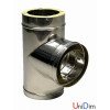 Тройник дымоходный из нержавейки утепленный 110/90° 0,8 мм
