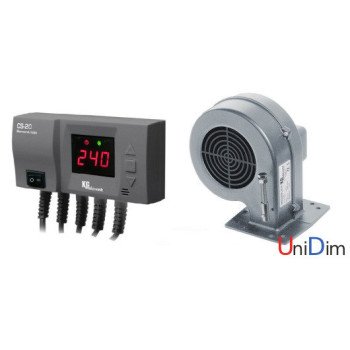 Комплект автоматики для твердотопливного котла KG Elektronik (контроллер CS-20 + вентилятор DP-02)