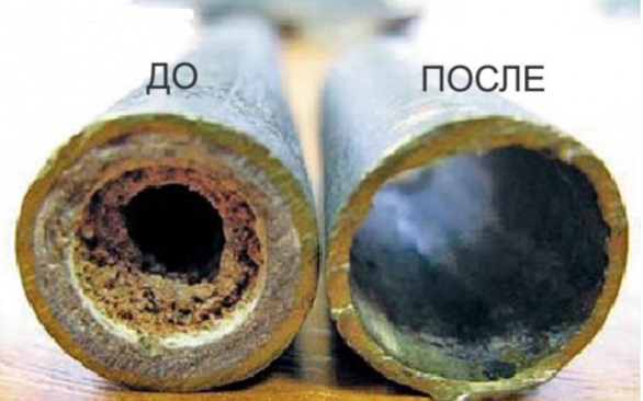 Трубка теплообменника до и после чистки забитый теплообменник газовой колонки